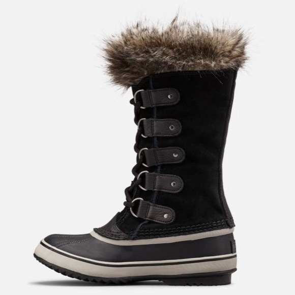 Sorel Joan Of Arctic Black Quarry Lace Up Moto Boots - Picture 4 of 15